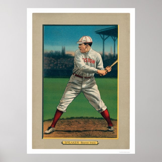 Tris Speaker Red Sox Great Baseball 1911 Poster (Front)