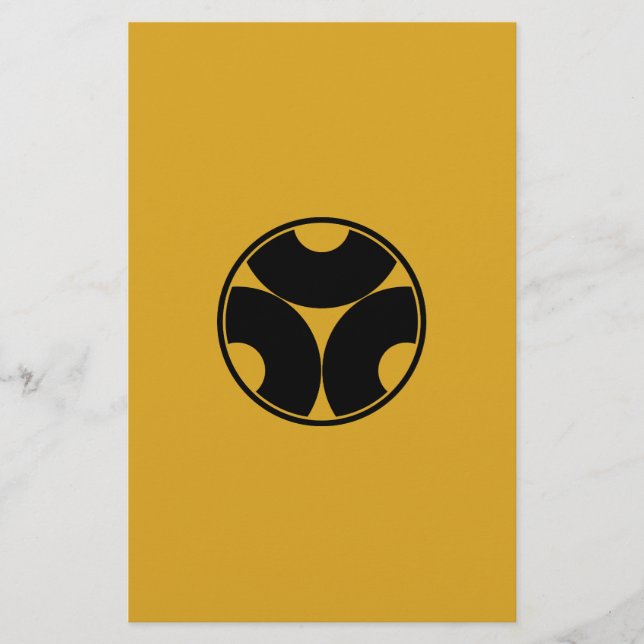 Trisected snake eyes in threadlike ring stationery (Front)