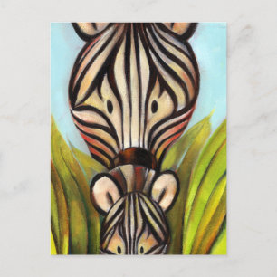 Trish Biddle Safari  Zebra Postcard