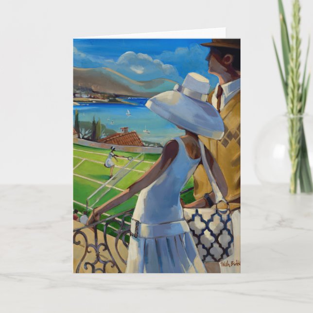 Trish Biddle - Tennis on the Riviera Card (Front)
