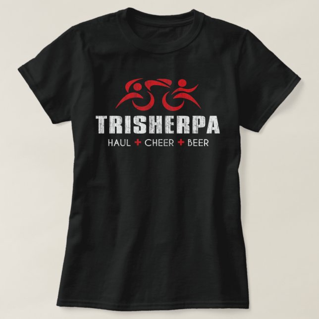 TRISHERPA Tri Sherpa Triathlon Inspired  Haul Chee T-Shirt (Design Front)