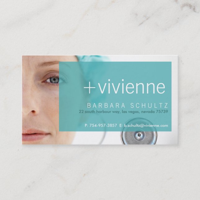 Trish's Face [blue] Business Cards (Front)