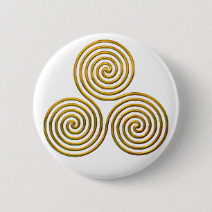 Triskele-gold 2 Inch Round Button