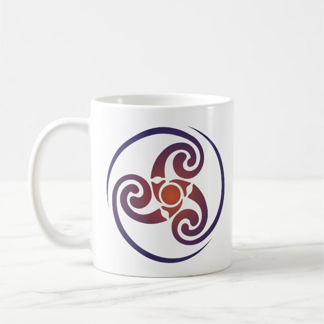 Triskele, Triple Spiral, Triskelion Symbol Celtic Coffee Mug (Left)