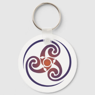 Triskele, Triple Spiral, Triskelion Symbol Celtic Keychain