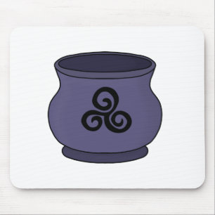 Triskele Triskelion Triple Spiral Cauldron Mouse Pad