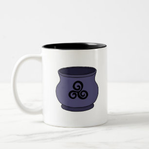 Triskele Triskelion Triple Spiral Cauldron Two-Tone Coffee Mug