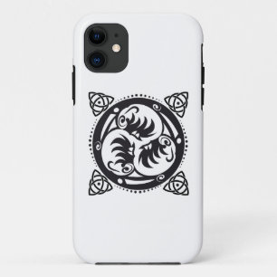 Triskelion Celtic Knot Mandala Design Black iPhone 11 Case