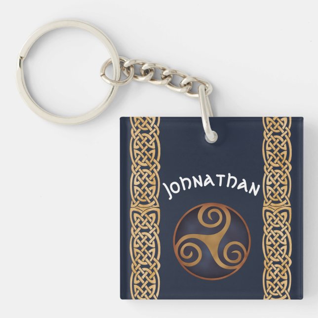 Triskelion celtique (bleu) personnalisé (Devant)