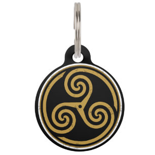 TRISKELION TRIPLE CELTIC SPIRAL PET TAG