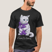 Trisomy 18 Awareness Month Purple Ribbon Cat