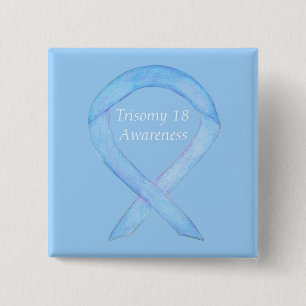Trisomy 18 Awareness Ribbon Custom Art Pin