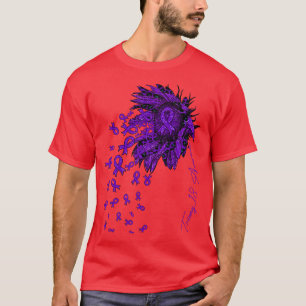 Trisomy 18 Awareness Sunflower ribbon flowers fall T-Shirt