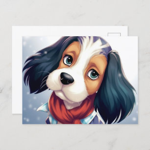Trist Dog Postcard