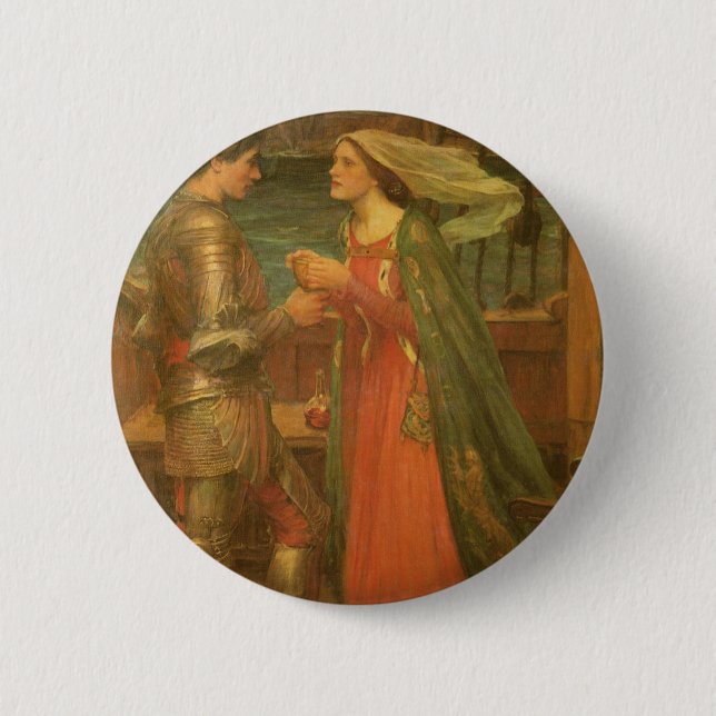 Tristan and Isolde by John William Waterhouse 2 Inch Round Button (Front)