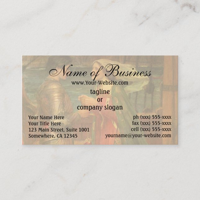 Tristan and Isolde by John William Waterhouse Business Card (Front)