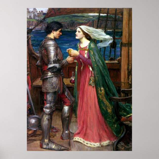 Tristan and Isolde by John William Waterhouse Poster (Front)