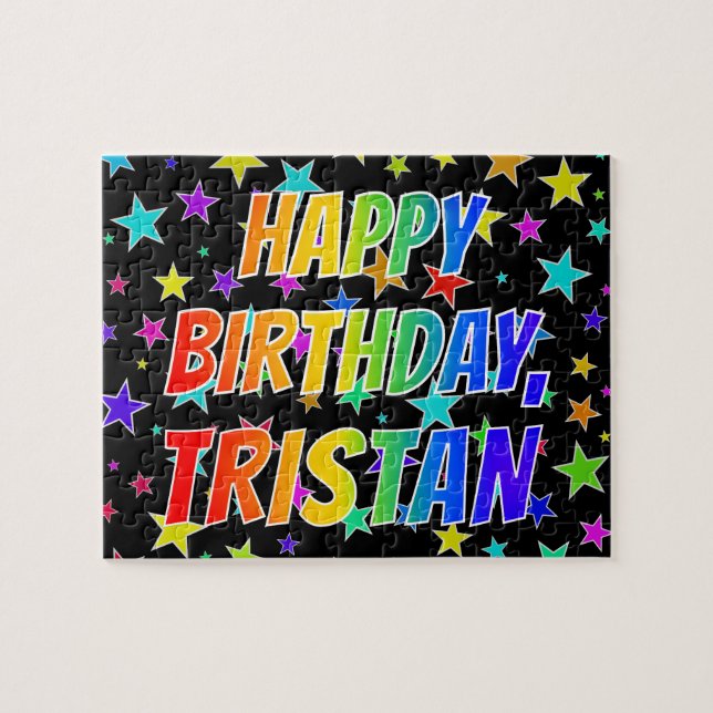 "TRISTAN" First Name, Fun "HAPPY BIRTHDAY" Jigsaw Puzzle (Horizontal)