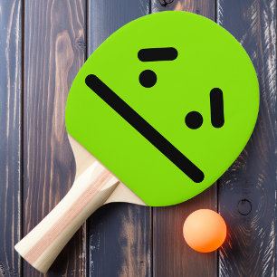 Triste Visage Vide Raquette de Ping Pong Verte