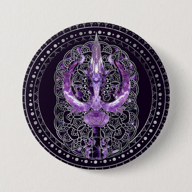 Trisula  -Trident of Shiva 3 Inch Round Button (Front)