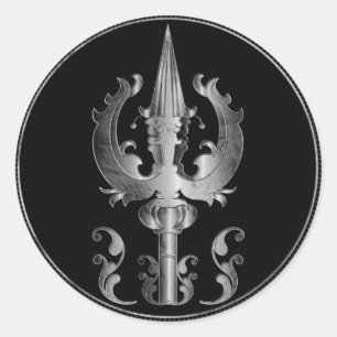 Trisula  -Trident of Shiva Classic Round Sticker