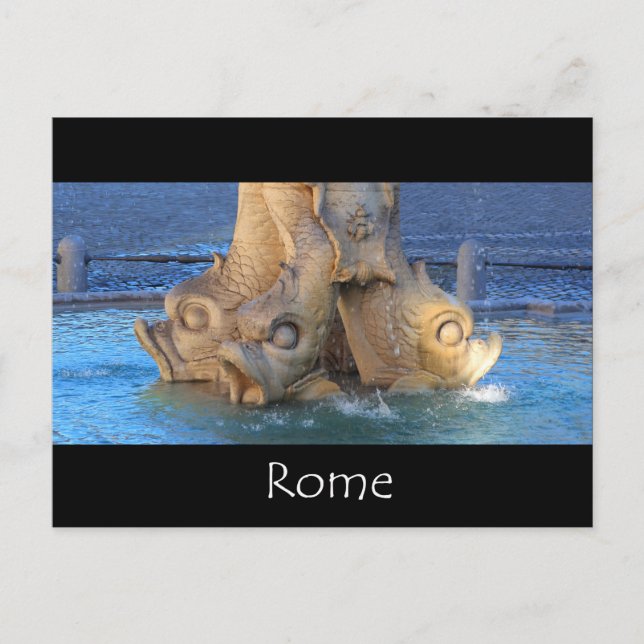 Triton fountain - Rome Postcard (Front)