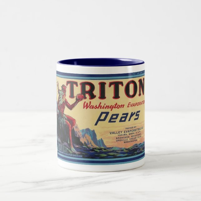 triton pears Two-Tone coffee mug (Center)