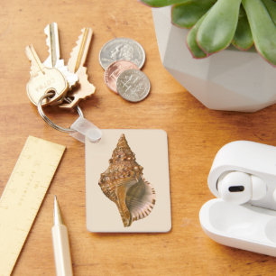 Triton Seashell Shell, Vintage Marine Ocean Animal Keychain