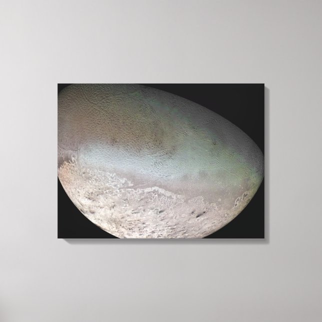 Triton, the largest moon of planet Neptune Canvas Print (Front)