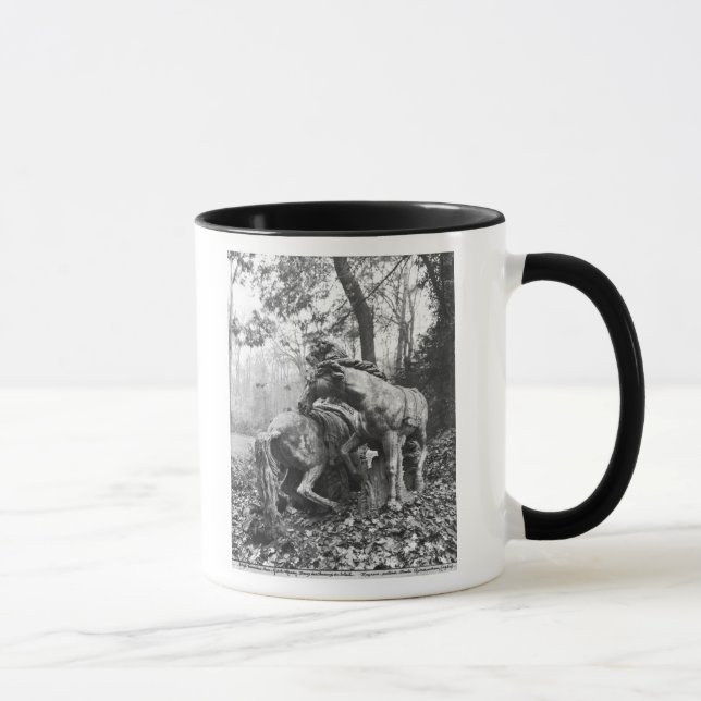 Tritons grooming two horses of the sun in mug (Right)