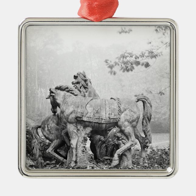 Tritons grooming two horses of the sun metal ornament (Front)