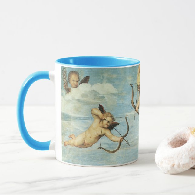 Triumph of Galatea Angels detail by Raphael Sanzio Mug (With Donut)