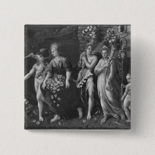Triumph of Spring 2 Inch Square Button