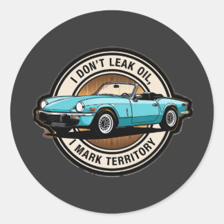Triumph Spitfire tagline design Classic Round Sticker
