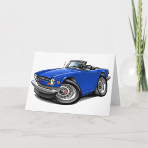 Triumph TR6 Blue Car Card