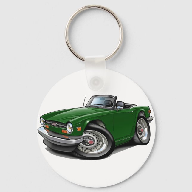 Triumph TR6 Green Car Keychain (Front)