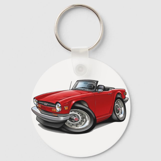 Triumph TR6 Red Car Keychain (Front)