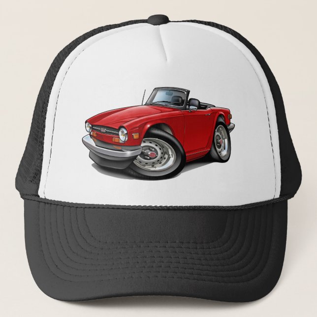 Triumph TR6 Red Car Trucker Hat (Front)