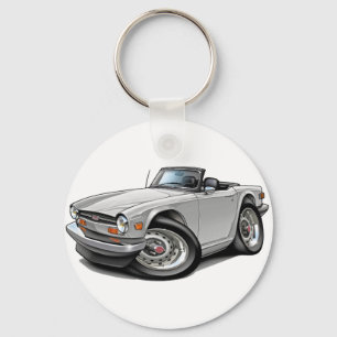 Triumph TR6 White Car Keychain