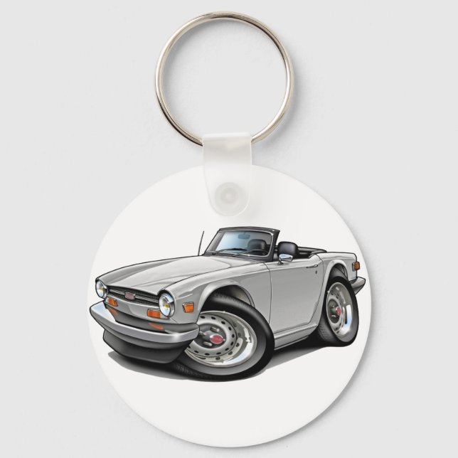 Triumph TR6 White Car Keychain (Front)