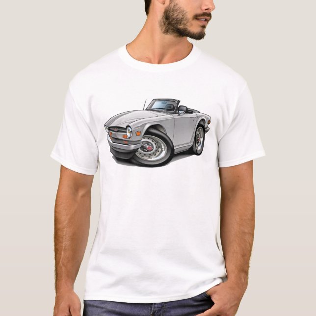 Triumph TR6 White Car T-Shirt (Front)