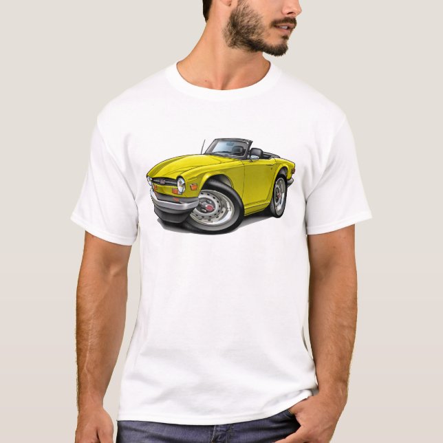 Triumph TR6 Yellow Car T-Shirt (Front)