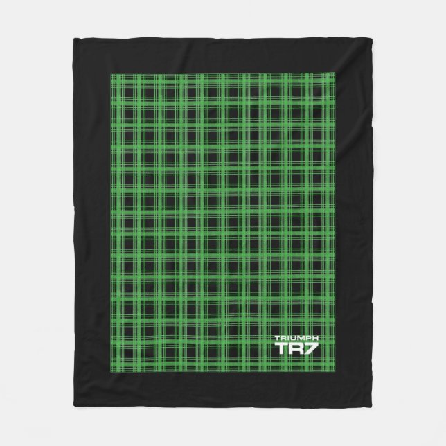 Triumph TR7 - Green Tartan / Plaid Fleece Blanket (Front)