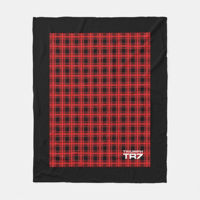 Triumph TR7 - Red Tartan / Plaid  Fleece Blanket (Front)