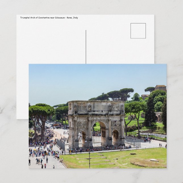 Triumphal Arch of Constantine - Rome, Italy Postcard (Front/Back)