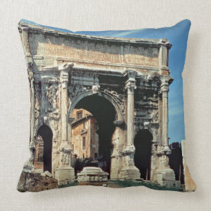 Triumphal Arch of Septimius Severus, dedicated in Throw Pillow