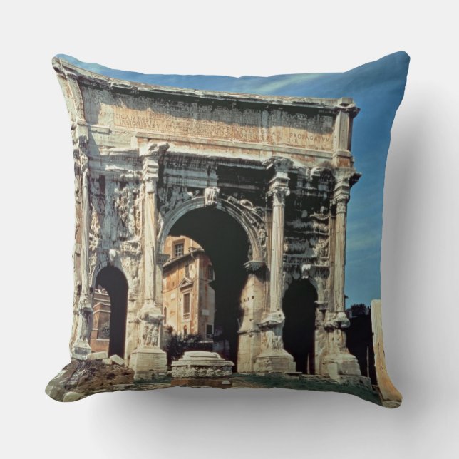 Triumphal Arch of Septimius Severus, dedicated in Throw Pillow (Front)