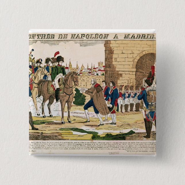 Triumphant Entry of the French into Madrid 2 Inch Square Button (Front)