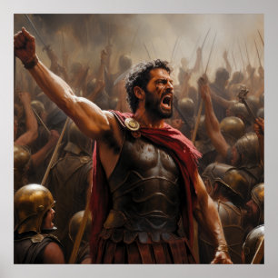Triumphant Valor: Celebrating Spartan Victory  Poster
