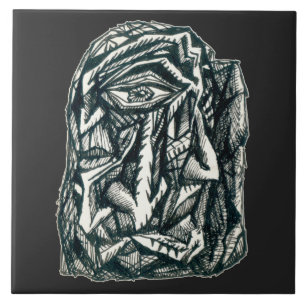 Triumvirate, ink drawing tile
